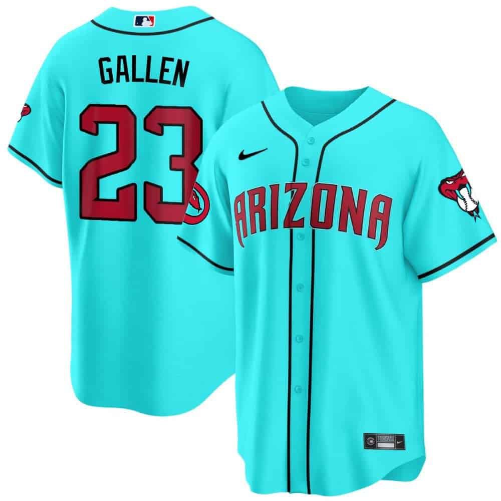 Men Arizona Diamondback #23 Gallen Light Blue 2024 Nike Cool Base MLB Jersey style 1->arizona diamondback->MLB Jersey